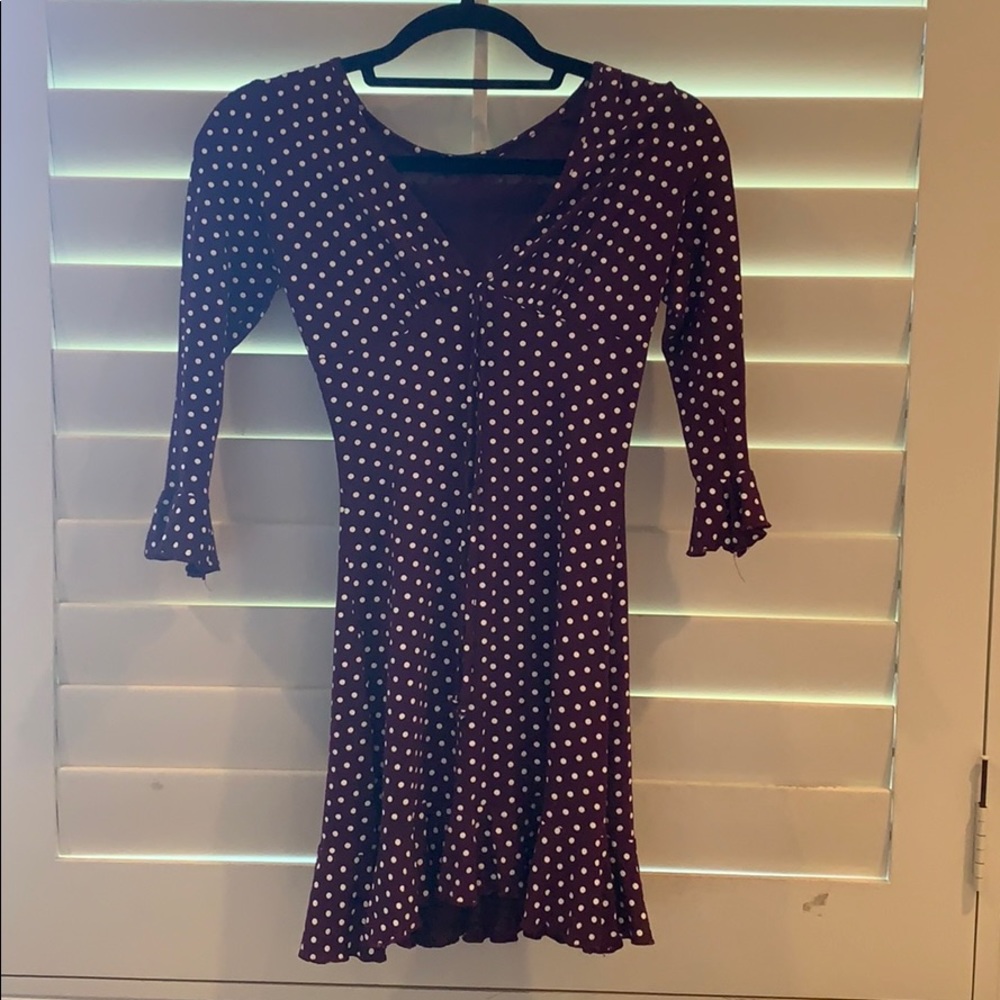 Mini Missguided Polka Dot Dress Purple and White